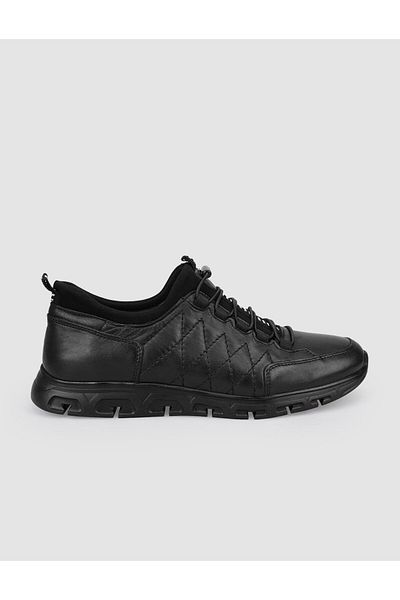 Cabani 100% Genuine Leather Black Clip Lace-Up Men's Casual Shoes