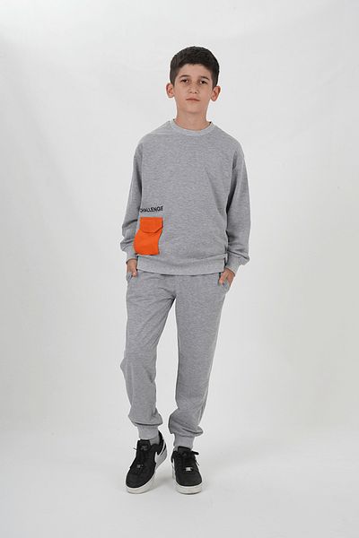 HayKids Σετ φόρμας για αγόρι με δύο υφασμάτινες τσέπες με μακριά μανίκια με λαιμόκοψη