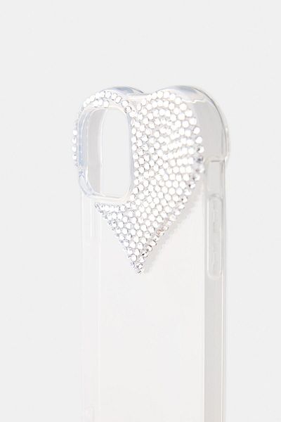 Bershka Rhinestone heart iPhone case