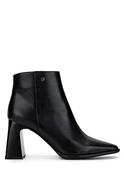 Tamer Tanca Women's Genuine Leather Black Leather Heeled Boots
