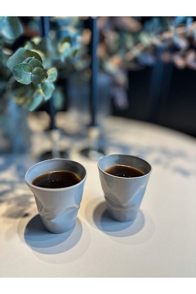 Kütahya Porselen Gray Crash 2 Piece Espresso Coffee Set