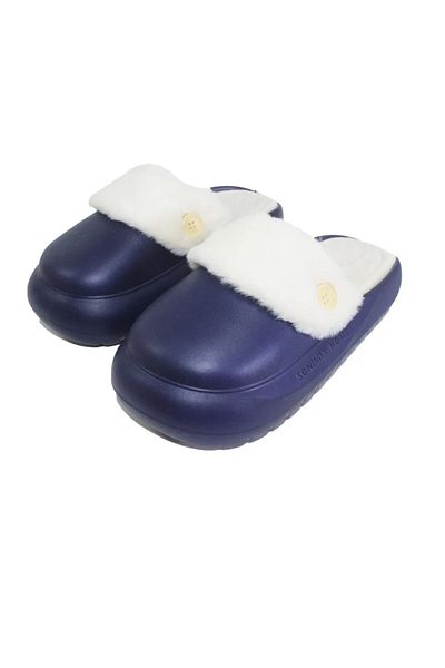 COCCO CROSS Papuci de iarnă cu blană în interior, lavabili, albastru închis