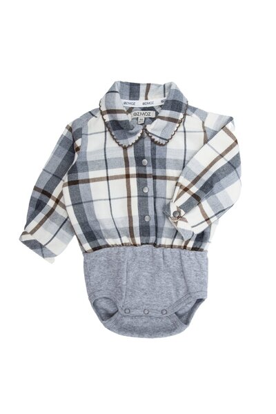 Ozmoz By Mukadder Özden Plaid Classic Shirt Winter Baby Girl Bodysuit