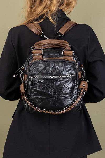Getcho Etna Women's Chain Detailed Crossbody Bag and Backpack