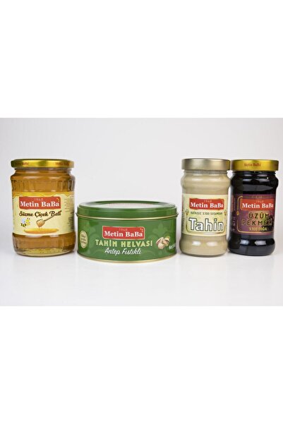 Metin Baba 1948 Fıstıklı Tahin Helva 840 gr +tahin 300 gr +pekmez 400 gr +çiç...