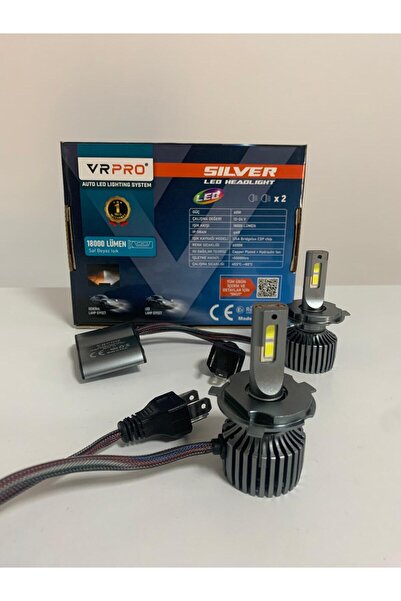 iq elektronik Sılver H4 Led Far Ampulü 60waat 18 Bin Lümen 12v 24v Uyumlu