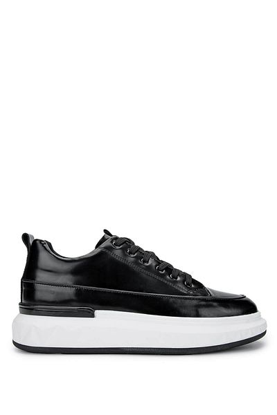 Tamer Tanca Men's Genuine Leather Black Opening Casual Shoes