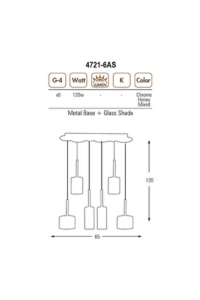 NZL Lighting Bal-Füme Karışık Sıralı Avize