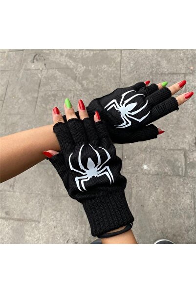 Karakedi Black Spider Cut Finger Unisex Gloves