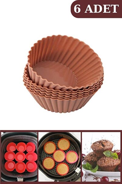 Silicolife Onikiden Airfryer Yapışmaz Kek Muffin Kalıbı 6’lı - Tüm Hava Fritö...