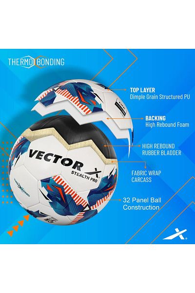 Vector X Stealth Pro Thermo Bonded Pu Football | Multicolour | Size 5 | Match/training