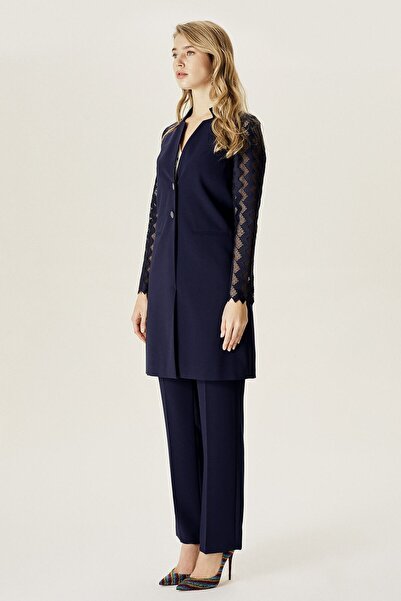 Naramaxx Dantelli Uzun Klasik Ceket