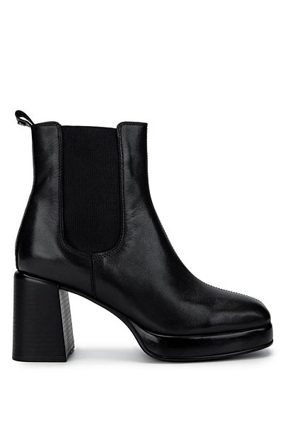 Tamer Tanca Women's Genuine Leather Black Leather Heeled Boots