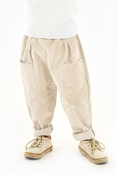 Catz Kids Pachet de 2 pantaloni moale din catifea pentru iubit (scorțișoară și cremă)