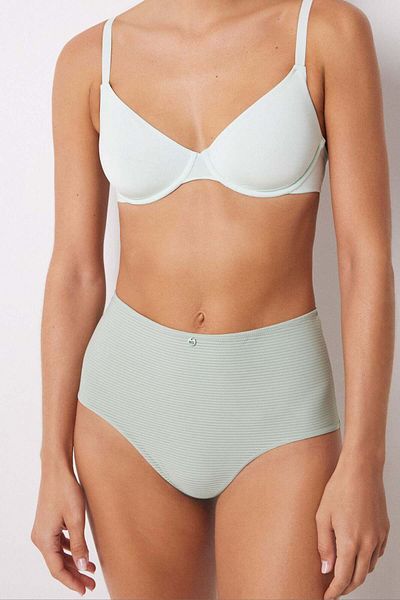 Women'secret Green microfibre classic high briefs