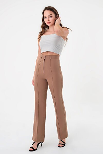 polle Жіночі брюки з високою талією та вишитим візерунком