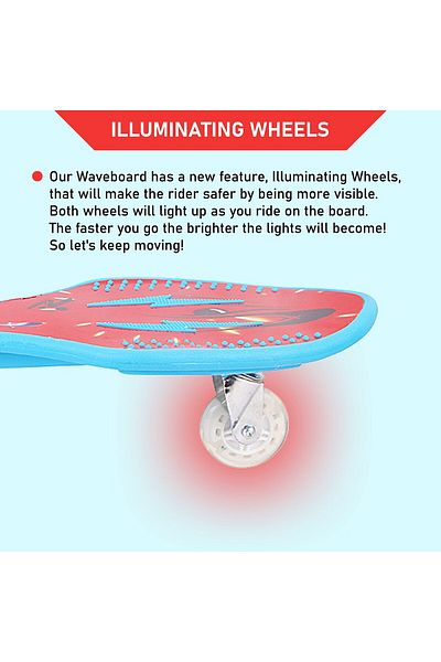 VEERA Wave Board | Red/sky Blue | 38 Inch Length | Aluminium Chassis | Pu Wheels | Skateboard