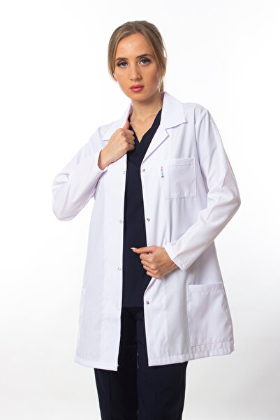 Simirna Üniforma White Doctor Nurse Teacher T-shirt - Long Sleeve, Regular Collar, Long Length