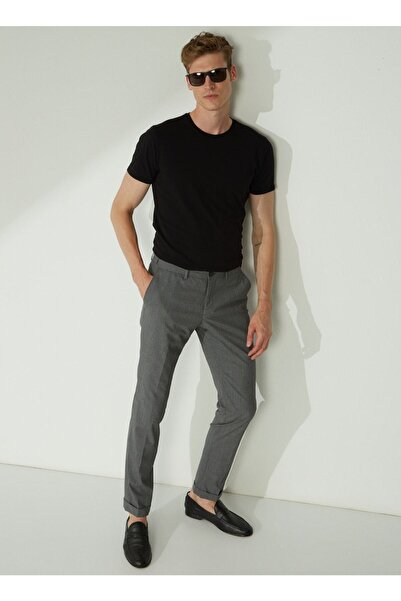 ALTINYILDIZ CLASSICS Κλασικό παντελόνι από μάλλινο ελαστικό ύφασμα μέσης με λεπτή εφαρμογή