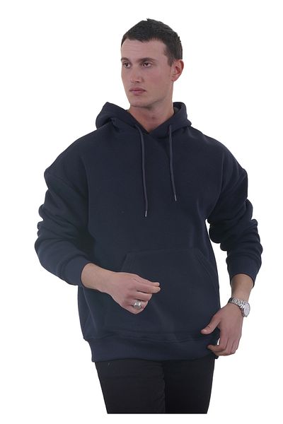 Exve Exclusive Φούτερ Navy Blue Oversize Hooded Fleece Hoodie - 3 νήματα