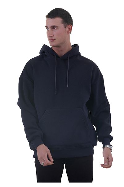 Exve Exclusive Φούτερ Navy Blue Oversize Hooded Fleece Hoodie - 3 νήματα