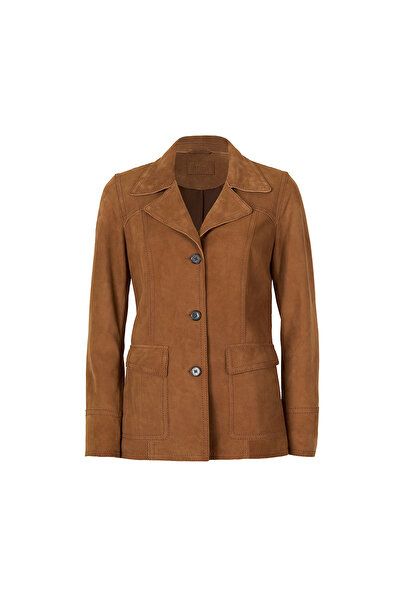 Desa Chalsie Brown Women's Suede Leather Jacket