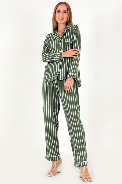 Doremi Stripes Long Sleeve Women's Pajamas Set