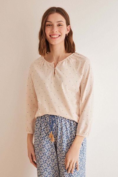 Women'secret Printed 100% cotton long-sleeved T-shirt