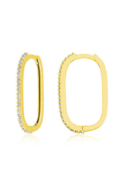 Skygo Gümüş Zirkon Taşlı Halka Kadın Küpe