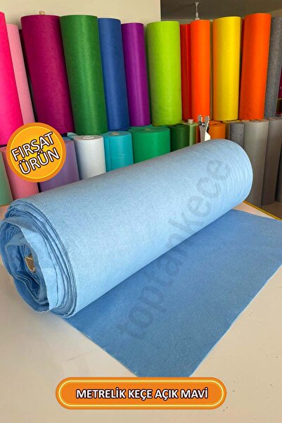 garaccu Metrelik Ince Yumuşak Keçe Kumaş 1 Mm Açık Mavi - 1 Metre (100X100 CM...