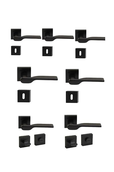 RAUPE Lady Square Badge Black 3 1 Circle Set - 5 Rooms 2 Wc (7 Sets)