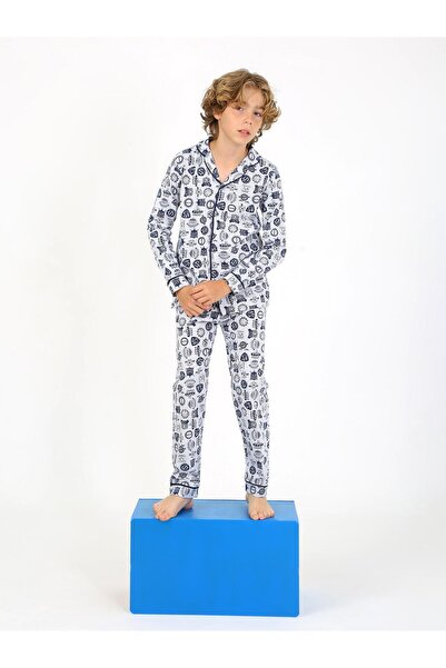 vitmo Long Sleeve Cotton Pajama Set for Boy - Arma