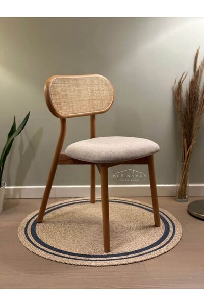 KleinHaus Furniture İbiza Ahşap Yemek Odası Sandalyesi, Modern Sandalye, Doğa...