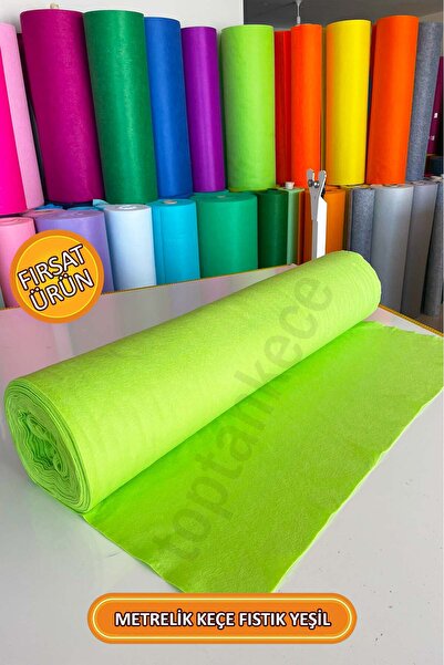 garaccu Țesătură de pâslă moale și subțire, 1 mm, verde fistic - 1 metru (100...