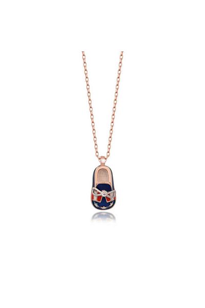 Skygo Silver Rose Shoe Necklace for Boy and Women