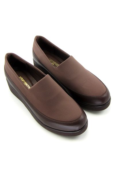 Erkan Saçmacı Rebecca Brown Genuine Leather Přední část Stretch Klínový podpatek Boty pro volný čas 4 cm.