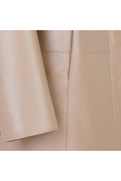 Desa Catori Bej Kadın Deri Trençkot