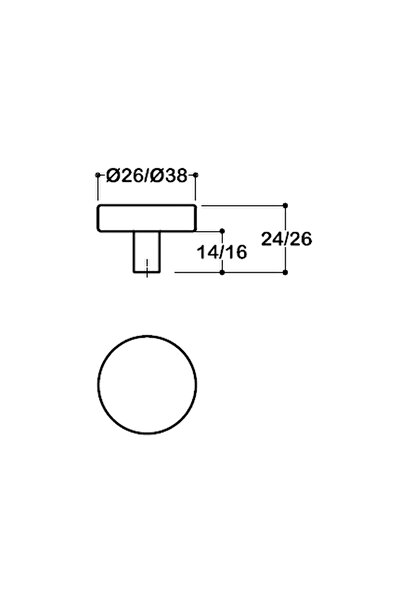 System Mat Altın Renkli 26 Mm Tek Delikli Kulp - Ssy1910 0026 Bb - Mobilya Kulpları - Tek Ebat - Altın