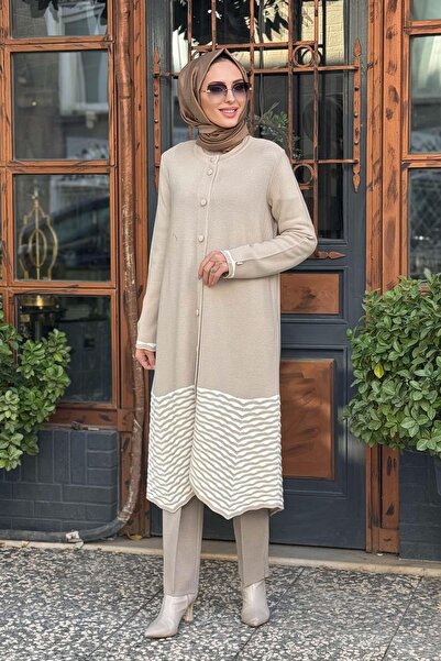 MISS DALIDA MİSS DALİDA Etek Ucu Örgü Teknikli Hırka T25K-9023 Bej