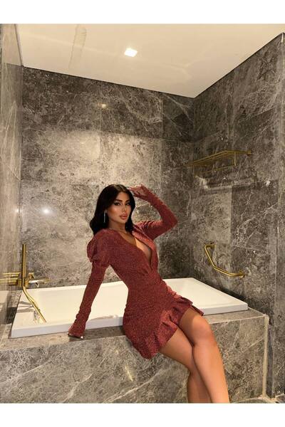 Sindimoda Anastasia Sim Detay Volanlı Elbise