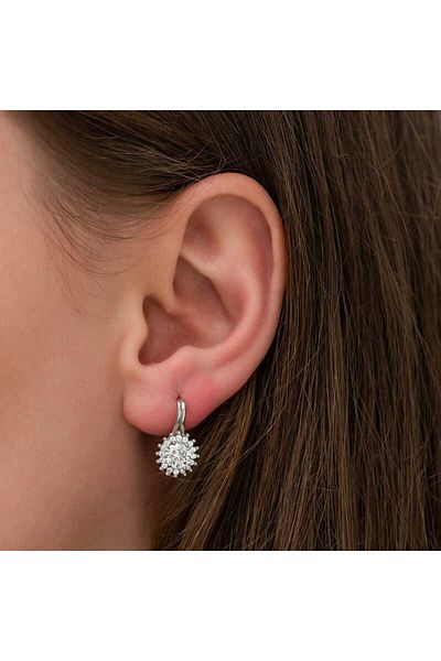 Skygo Silver Crab Round Cut Earrings