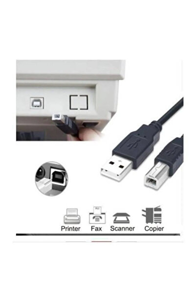 Vwin YAZICI KABLOSU ARA BAĞLANTI PRİNTER CABLE USB 2.0 HP CANON XEROX EPSON BROTHER (1.5 METRE)