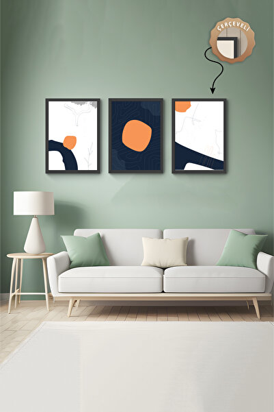 wudie Διακοσμητικός πίνακας 3 τεμαχίων, με ξύλινο πλαίσιο, αφηρημένος πίνακας...