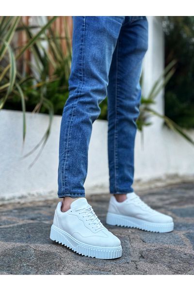 BOA BA0802 BOA Pantofi casual pentru bărbați cu talpă înaltă albă