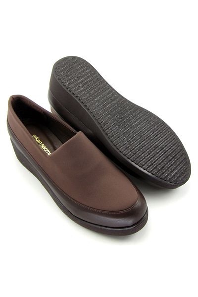 Erkan Saçmacı Rebecca Brown Genuine Leather Přední část Stretch Klínový podpatek Boty pro volný čas 4 cm.