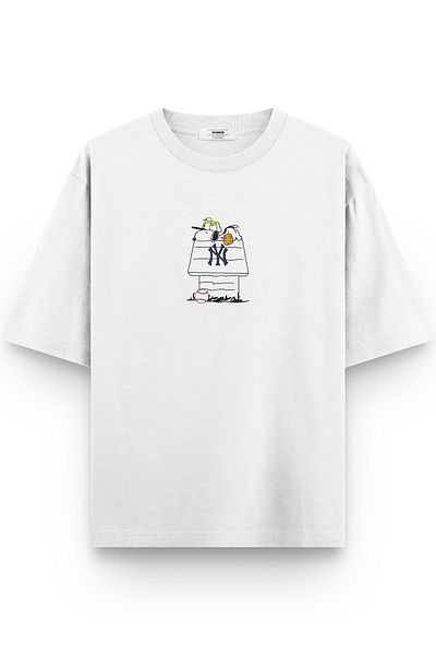 Overoz Μπλουζάκι Yankees Snoopy Baseball με στάμπα Semi Oversize 1156