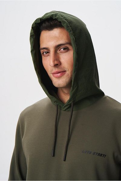 Arma Ανδρικό φούτερ με κουκούλα - Slim Fit, Αδιάβροχο ύφασμα κατάδυσης, Τσέπη καγκουρό - K2825