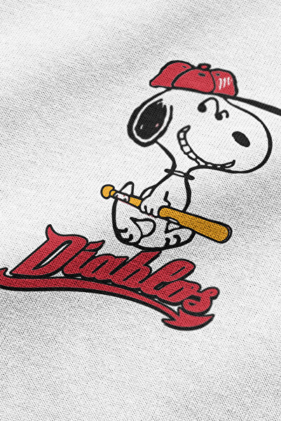 Overoz Μπλουζάκι Diablos Snoopy Baseball με στάμπα Semi Oversize 1152