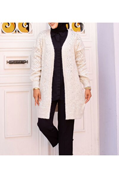 Vaniza Sa baklava šarom Kardigan od pletiva sa dugim rukavima