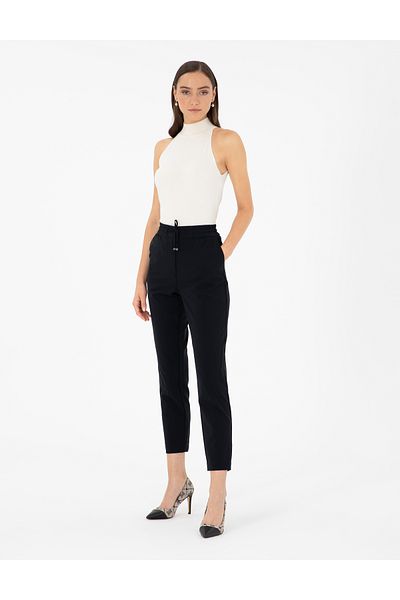 Pierre Cardin Black Carrot Fit Fabric Trousers 50296809 -Vr046